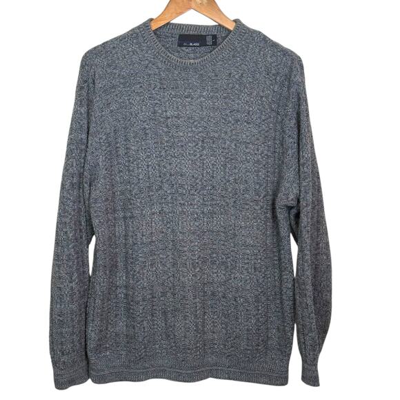 Vtg Bill Blass Size Large Heather Blue Cotton Blend Hand Framed in USA Sweater - Picture 1 of 8